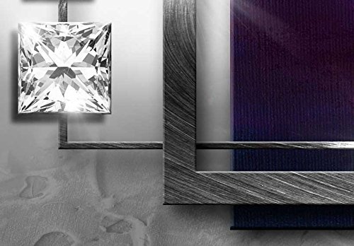 murando - Bilder Abstrakt 200x90 cm - Vlies Leinwandbild - 4 TLG - Kunstdruck - modern - Wandbilder XXL - Wanddekoration - Design - Wand Bild - schwarz grau lila Diamant a-A-0058-b-k