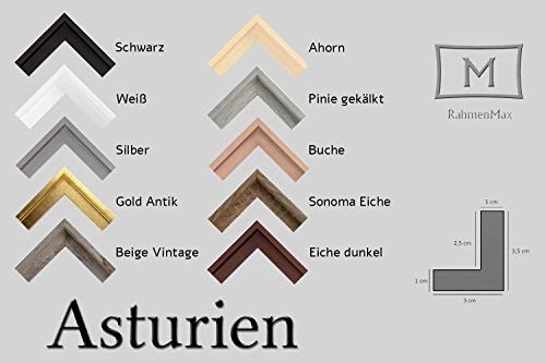 MDF-Leerrahmen ASTURIEN speziell für Leinwandbilder BZW. Keilrahmenbilder im Format 40 x 50 cm. Schattenfugenrahmen in der Farbe: Schwarz. 10 Farben zur Auswahl