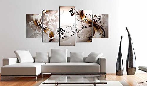 murando - Bilder 100x50 cm Vlies Leinwandbild 5 TLG Kunstdruck modern Wandbilder XXL Wanddekoration Design Wand Bild - Blumen Abstrakt 020110-149