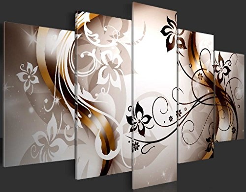 murando - Bilder 100x50 cm Vlies Leinwandbild 5 TLG Kunstdruck modern Wandbilder XXL Wanddekoration Design Wand Bild - Blumen Abstrakt 020110-149