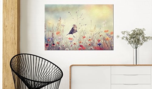 murando - Bilder 120x80 cm Vlies Leinwandbild 1 TLG Kunstdruck modern Wandbilder XXL Wanddekoration Design Wand Bild - Vogel Natur Blumen g-B-0027-b-b