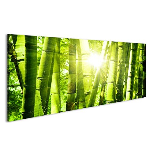 islandburner Bild Bilder auf Leinwand Sonnenstrahlen Bambus Grün Poster, Leinwandbild, Wandbilder