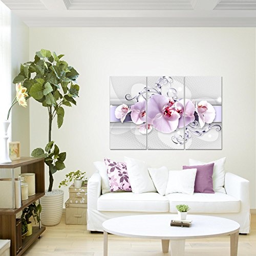 Bilder Blumen Orchidee Wandbild 120 x 80 cm - 3 Teilig...