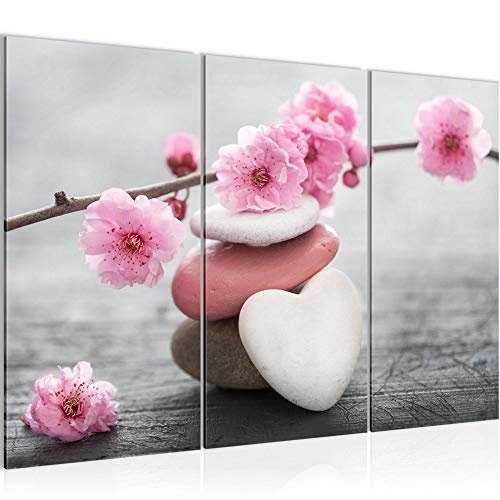 Bilder Feng Shui Blumen Wandbild 120 x 80 cm Vlies -...