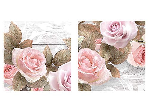 Bilder Blumen Rosen Wandbild 100 x 40 cm Vlies - Leinwand Bild XXL Format Wandbilder Wohnzimmer Wohnung Deko Kunstdrucke Rosa 1 Teilig - MADE IN GERMANY - Fertig zum Aufhängen 022312b