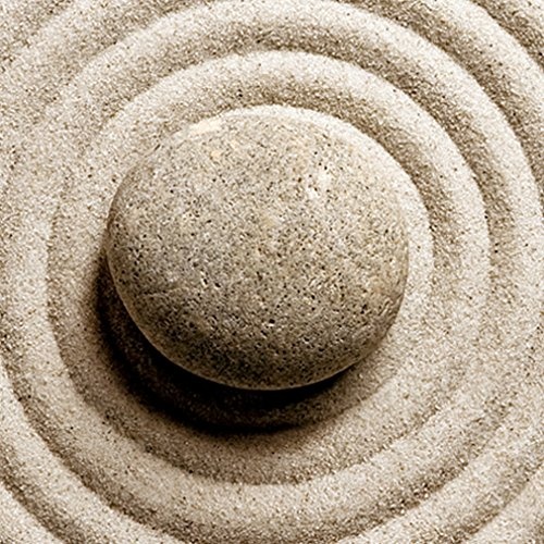 decomonkey Bilder Steine Spa 40x40 cm 4 Teilig Leinwandbilder Bild auf Leinwand Vlies Wandbild Kunstdruck Wanddeko Wand Wohnzimmer Wanddekoration Deko Zen Natur Sand