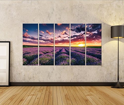islandburner Bild Bilder auf Leinwand Lavendelfeld Provence Lavendel Poster, Leinwandbild, Wandbilder