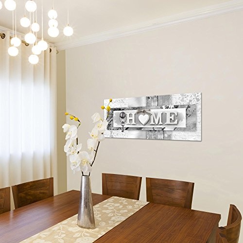 Bilder Home Wandbild 100 x 40 cm Vlies - Leinwand Bild XXL Format Wandbilder Wohnzimmer Wohnung Deko Kunstdrucke Weiß 1 Teilig - Made IN Germany - Fertig zum Aufhängen 013712c