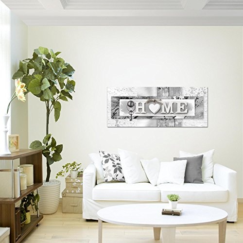 Bilder Home Wandbild 100 x 40 cm Vlies - Leinwand Bild XXL Format Wandbilder Wohnzimmer Wohnung Deko Kunstdrucke Weiß 1 Teilig - Made IN Germany - Fertig zum Aufhängen 013712c