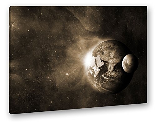 deyoli Dark Violette Erde mit Mond Format: 80x60 Effekt:...