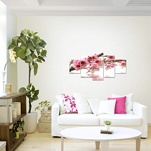 Bilder Sakura Blumen Wandbild 150 x 75 cm Vlies - Leinwand Bild XXL Format Wandbilder Wohnung Deko Kunstdrucke - MADE IN GERMANY - Fertig zum Aufhängen 200253a