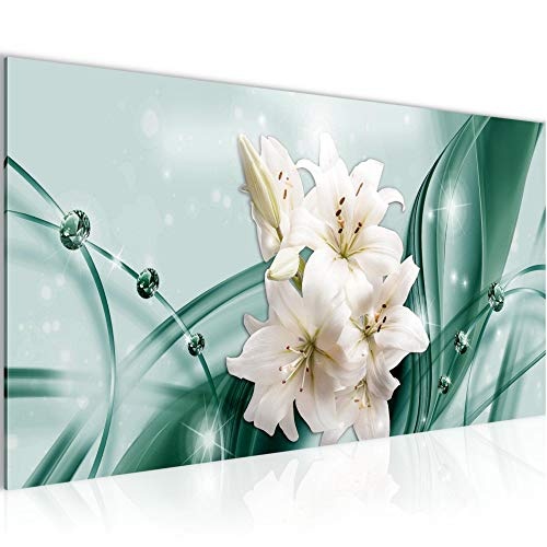 Bilder Blumen Lilien Wandbild 100 x 40 cm Vlies -...