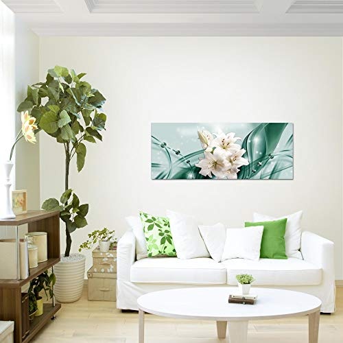 Bilder Blumen Lilien Wandbild 100 x 40 cm Vlies -...