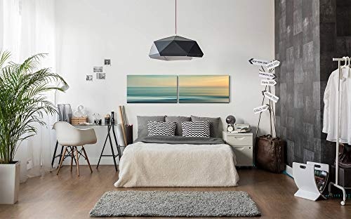 Paul Sinus Art Meer und Himmel 180x50cm - 2 Wandbilder je 50x90cm - Kunstdrucke - Wandbild - Leinwandbilder fertig auf Rahmen