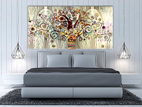 murando - Bilder Gustav Klimt 140x70 cm Vlies Leinwandbild 1 TLG Kunstdruck modern Wandbilder XXL Wanddekoration Design Wand Bild - Baum Steine Kunst l-A-0033-b-a