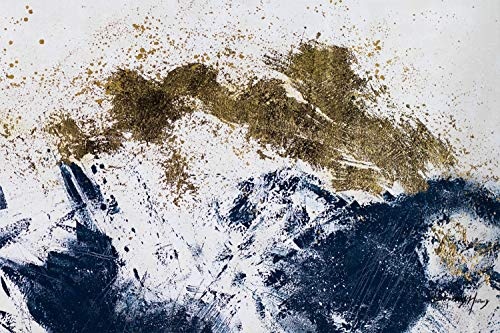 KunstLoft® XXL Gemälde Aufgehende Sonne 200x100cm | original handgemalte Bilder | Abstrakt Modern Schwarz Weiß | Leinwand-Bild Ölgemälde einteilig groß | Modernes Kunst Ölbild