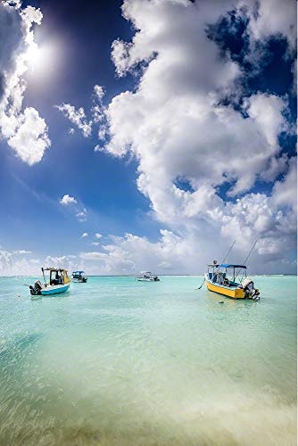 Voss Fine Art Photography Leinwandbild in Galerie Qualität. Fischerboote in der Karibik auf der Insel Barbados. Leinwand Foto aufgezogen auf Naturholz Keilrahmen als Kunst Wandbild | Bild