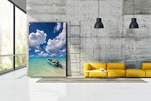 Voss Fine Art Photography Leinwandbild in Galerie Qualität. Fischerboot in der Karibik auf der Insel Barbados. Leinwand Foto aufgezogen auf Naturholz Keilrahmen als Kunst Wandbild | Bild
