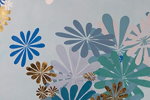 KunstLoft® XXL Gemälde Blüten des Winters 180x120cm | original handgemalte Bilder | Blumen Blüten Blau Türkis | Leinwand-Bild Ölgemälde einteilig groß | Modernes Kunst Ölbild