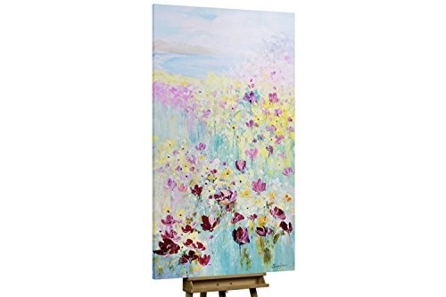 KunstLoft XXL Gemälde Bellevue 100x200cm | Original handgemalte Bilder | Blumen Blüten Wiese Frühling | Leinwand-Bild Ölgemälde Einteilig groß | Modernes Kunst Ölbild