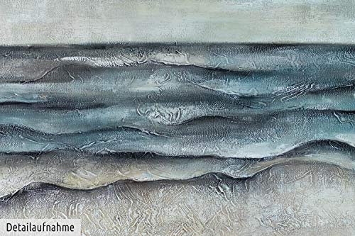 KunstLoft XXL Gemälde Das Lange Warten 200x100cm | Original handgemalte Bilder | Abstrakt Blau Grau Meer Deko | Leinwand-Bild Gemälde Einteilig groß | Modernes Kunst Bild