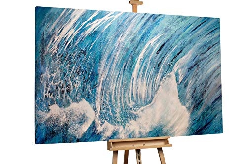 KunstLoft® XXL Gemälde Open sea 180x120cm | original handgemalte Bilder | Abstrakt Meer Blau | Leinwand-Bild Ölgemälde einteilig groß | Modernes Kunst Ölbild