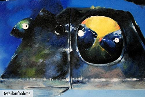 KunstLoft® XXL Gemälde Submarine Madness 100x100cm | original handgemalte Bilder | Insel im Meer Blau Wasser | Leinwand-Bild Ölgemälde einteilig groß | Modernes Kunst Ölbild