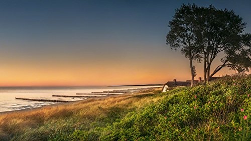 Voss Fine Art Photography Leinwandbild in Galerie Qualität. Halbinsel Fischland-Darß. Strand von Ahrenshoop. Leinwandbild aufgezogen auf Naturholz Keilrahmen als Kunst Wandbild | Bild