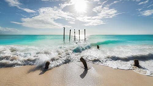 Voss Fine Art Photography Leinwandbild in Galerie Qualität. Strand und türkises Meer auf Aruba/Karibik Leinwandbild aufgezogen auf Naturholz Keilrahmen als Kunst Wandbild | Bild