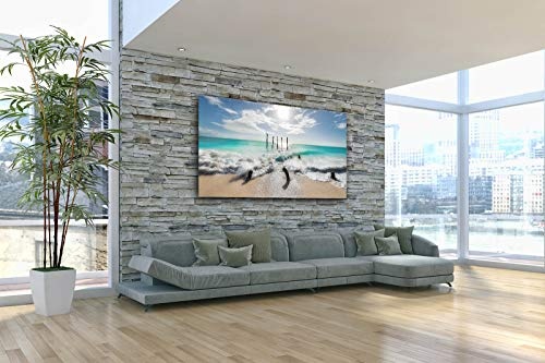 Voss Fine Art Photography Leinwandbild in Galerie Qualität. Strand und türkises Meer auf Aruba/Karibik Leinwandbild aufgezogen auf Naturholz Keilrahmen als Kunst Wandbild | Bild