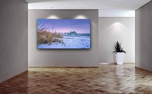 Voss Fine Art Photography Leinwandbild in Galerie Qualität. Asiatisches Teehaus Timmendorfer Strand im Winter. Leinwandbild aufgezogen auf Naturholz Keilrahmen als Kunst Wandbild | Bild