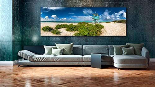 Voss Fine Art Photography Leinwandbild in Galerie Qualität. Karibischer Strand auf der Insel Bonair in der Karibik. Leinwand Panoramabild aufgezogen auf Naturholz Keilrahmen als Kunst Wandbild | Bild