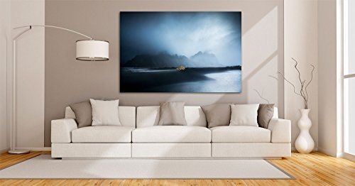 Voss Fine Art Photography Leinwandbild in Galerie Qualität. Schwarzer Strand auf Island. Leinwand Foto aufgezogen auf Naturholz Keilrahmen als Kunst Wandbild | Bild