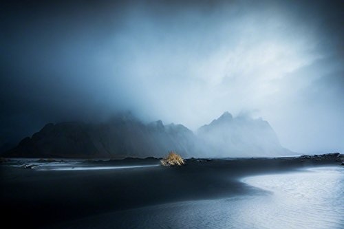 Voss Fine Art Photography Leinwandbild in Galerie Qualität. Schwarzer Strand auf Island. Leinwand Foto aufgezogen auf Naturholz Keilrahmen als Kunst Wandbild | Bild