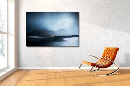 Voss Fine Art Photography Leinwandbild in Galerie Qualität. Schwarzer Strand auf Island. Leinwand Foto aufgezogen auf Naturholz Keilrahmen als Kunst Wandbild | Bild