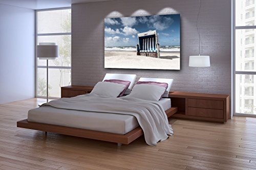 Voss Fine Art Photography Leinwandbild in Galerie Qualität. Sylt 1801. Strandkorb am Strand von Westerland. Leinwand Foto aufgezogen auf Naturholz Keilrahmen als Kunst Wandbild | Bild