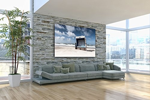 Voss Fine Art Photography Leinwandbild in Galerie Qualität. Sylt 1801. Strandkorb am Strand von Westerland. Leinwand Foto aufgezogen auf Naturholz Keilrahmen als Kunst Wandbild | Bild