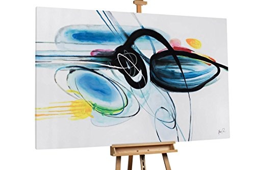 KunstLoft XXL Gemälde Galaxy Collapse 180x120cm | Original handgemalte Bilder | Abstrakt Kreis Schwarz Bunt | Leinwand-Bild Ölgemälde Einteilig groß | Modernes Kunst Ölbild