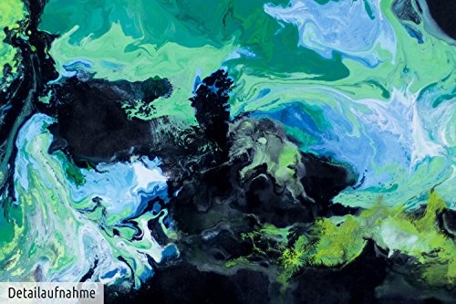 KunstLoft XXL Gemälde Abenddämmerung 200x100cm | Original handgemalte Bilder | Abstrakt Schwarz Grün Blau | Leinwand-Bild Ölgemälde Einteilig groß | Modernes Kunst Ölbild
