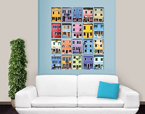 Leinwandbild Venezianische Häuser 20-teilig Venedig Italien Hausfassaden Häuser, Leinwand, Leinwandbild XXL, Leinwanddruck, Wandbild