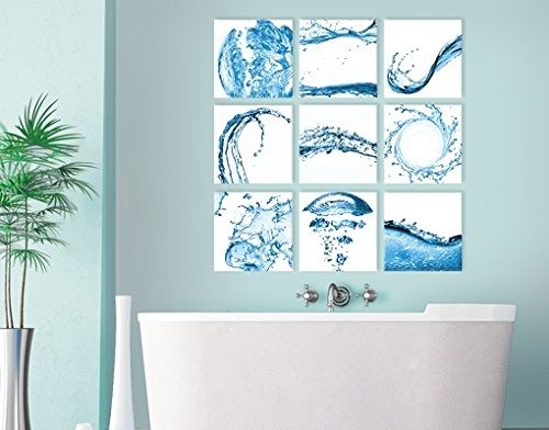 Leinwandbild Element Wasser 9-teilig Badezimmer...