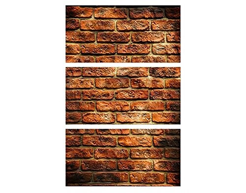 Leinwandbild Bricks Trio Wand Mauer Ziegel Rustikal Struktur, Leinwand, Leinwandbild XXL, Leinwanddruck, Wandbild