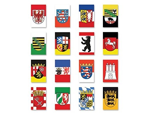 Leinwandbild Deutsche Bundesländer 16-teilig Deutschland Fahnen Wappen Berlin, Leinwand, Leinwandbild XXL, Leinwanddruck, Wandbild