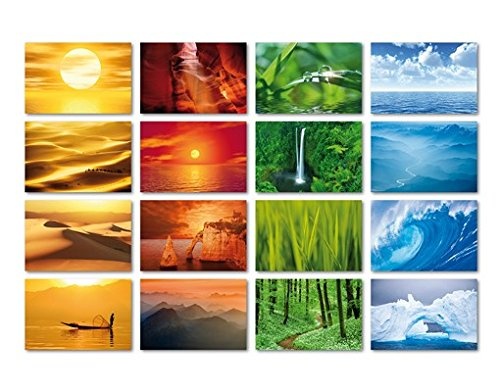 Leinwandbild Farben der Natur 16-teilig Sonnenuntergang Wald Landschaften Meer, Leinwand, Leinwandbild XXL, Leinwanddruck, Wandbild