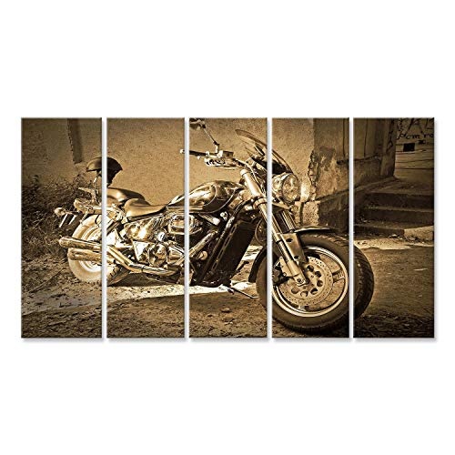 islandburner Bild Bilder auf Leinwand Chopper Motorrad Sepia Vintage Poster, Leinwandbild, Wandbilder