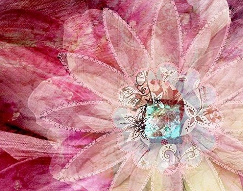 Leinwandbild Grunge Flower 25-teilig Blumen Rot Blüten Pink Moderne Kunst, Leinwand, Leinwandbild XXL, Leinwanddruck, Wandbild