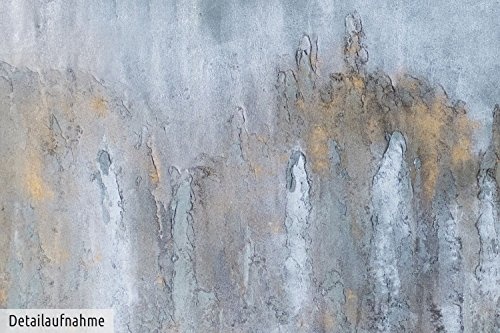 KunstLoft XXL Gemälde Felsen des Nordens 200x100cm | Original handgemalte Bilder | Abstrakt Wand Gold Grau | Leinwand-Bild Ölgemälde Einteilig groß | Modernes Kunst Ölbild