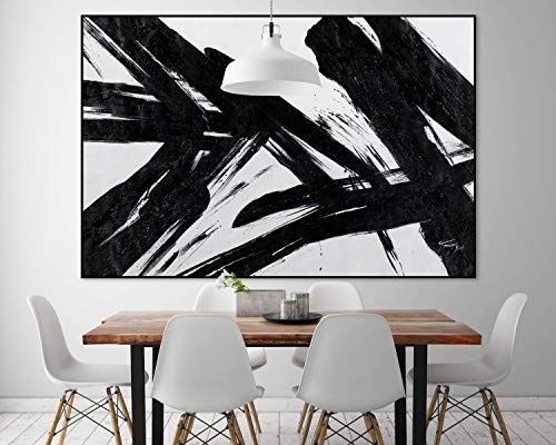 KunstLoft® XXL Gemälde Monochrome Momente 180x120cm | original handgemalte Bilder | Abstrakt modern Schwarz Grau | Leinwand-Bild Ölgemälde einteilig groß | Modernes Kunst Ölbild