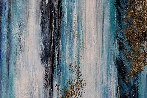 KunstLoft® XXL Gemälde Himmelswunsch 180x120cm | original handgemalte Bilder | Abstrakt Linien Türkis Grau | Leinwand-Bild Ölgemälde einteilig groß | Modernes Kunst Ölbild