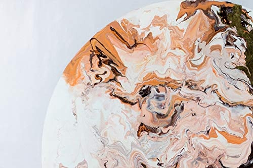 KunstLoft® XXL Gemälde Wüstenprinz 200x150cm | original handgemalte Bilder | Kreis Verlauf Orange Weiß | Leinwand-Bild Ölgemälde einteilig groß | Modernes Kunst Ölbild